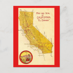 Californië Staat Vintage Kaart 