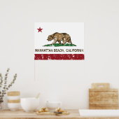 Californië-staatvlag Manhattan-strand Poster (Keuken)