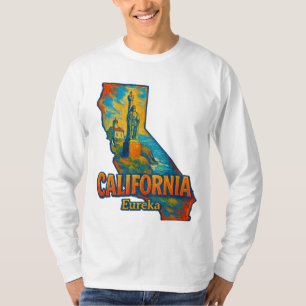 Californië State Artistieke T-Shirt – Olieverf...