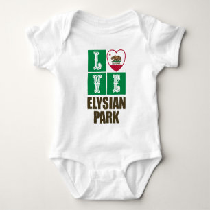 Californië State Flag Heart Elysian Park Romper