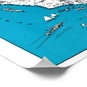  Californië State Map Afdrukken Kustdecor Poster (Hoek)