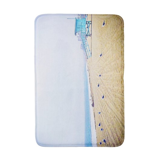 Californië strand oceaan zeemeeuwen badhokje badmat (Voorkant Verticaal)