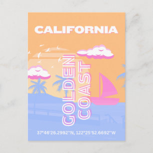 Californië, Strand, Reiskunst Feestdagenkaart