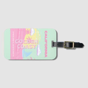 Californië, Strand, Reiskunst, Preppy Bagagelabel