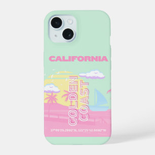 Californië, Strand, Reiskunst, Preppy iPhone 15 Hoesje