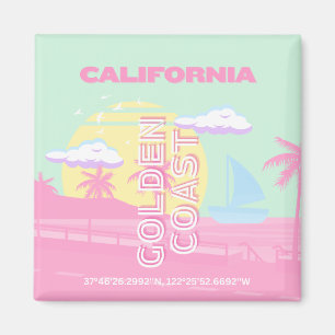 Californië, Strand, Reiskunst, Preppy Magneet