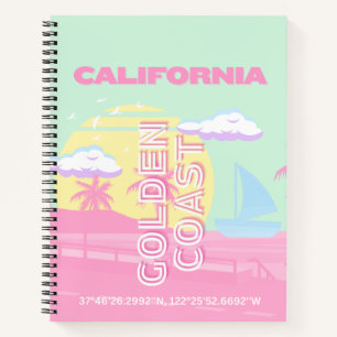 Californië, Strand, Reiskunst, Preppy Notitieboek