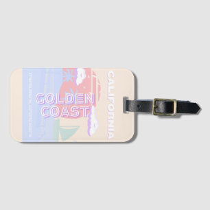 Californië, Strand, Reiskunst, Preppy, Pastel Bagagelabel