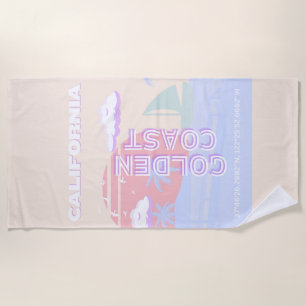 Californië, Strand, Reiskunst, Preppy, Pastel Strandlaken