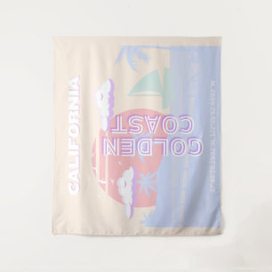 Californië, Strand, Reiskunst, Preppy, Pastel Wandkleed