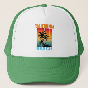 CALIFORNIË STRAND VINTAGE RETRO ZONSONDERGANG AAN TRUCKER PET