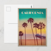  Californië Sunset Beach Briefkaart (Voorkant / Achterkant)