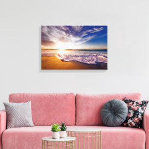 Californië Sunset Beach Canvas Afdruk