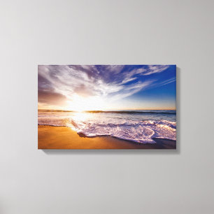 Californië Sunset Beach Canvas Afdruk