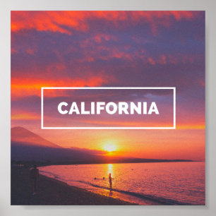  Californië Sunset Beach Poster