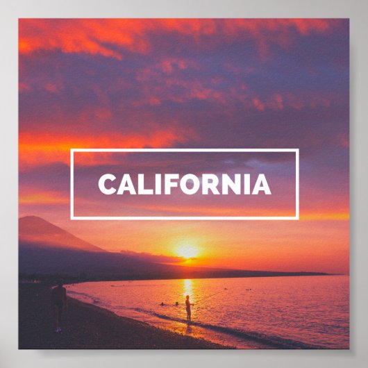  Californië Sunset Beach Poster (Voorkant)