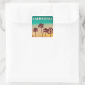  Californië Sunset Beach Vierkante Sticker (Tas)
