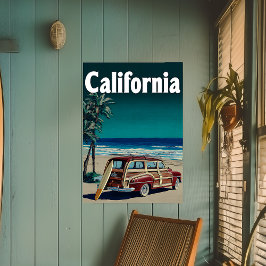 Californië Surf Beach Travel Poster