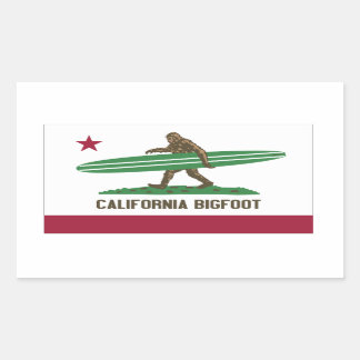 Californië Surfen Bigfoot Longboard Rechthoekige Sticker
