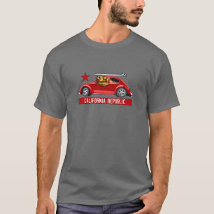 Californië Surfer Beer (, noodlijdende look) T-shirt