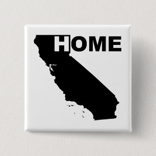 Californië Thuisknop Badge Ik hou ervan Vierkante Button 5,1 Cm