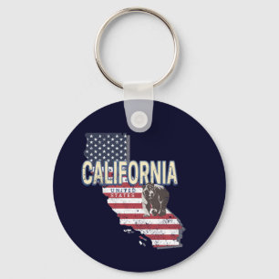 Californië Verenigde Staten Retro State Kaart Sleutelhanger