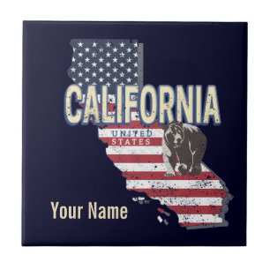 Californië Verenigde Staten Retro State Kaart Tegeltje