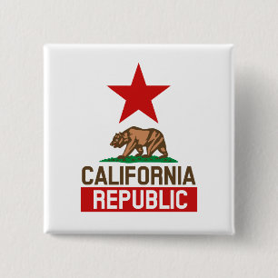 Californië Vierkante Button 5,1 Cm