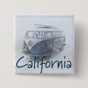 Californië Vierkante Button 5,1 Cm