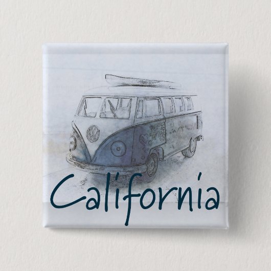 Californië Vierkante Button 5,1 Cm (Voorkant)