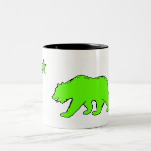 Californië vlag neon groene beer koffie mok