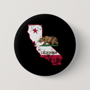 Californië Vlag Patriottisch Ronde Button 5,7 Cm