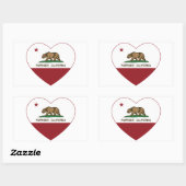 Californië vlag rivierzijde hart rechthoekige sticker (Vel)