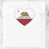 Californië vlag rivierzijde hart rechthoekige sticker (Tas)