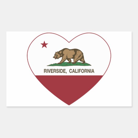 Californië vlag rivierzijde hart rechthoekige sticker (Voorkant)
