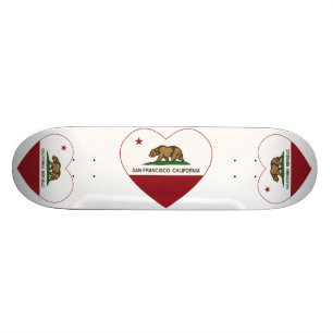 californië vlag san francisco hart skateboard