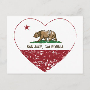 californië vlag san jose hartproblemen briefkaart