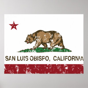 Californië-vlag San Luis Obispo Poster