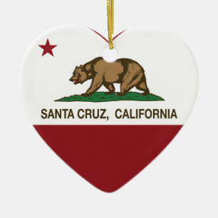 californië vlag santa cruz hart keramisch ornament