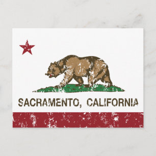 californië vlaggestaat sacramento in nood briefkaart