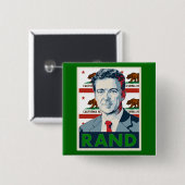 Californië voor Rand Paul Vierkante Button 5,1 Cm (Voorkant /achterkant)