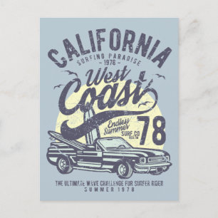 Californië West Coast Surfing Paradise Summer Briefkaart