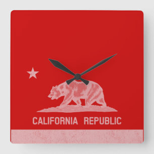 Californië (wit) vierkante klok