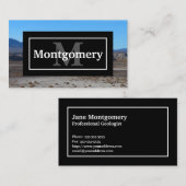 Californië woestijnlandschap met naam en monogram visitekaartje (Voorkant / Achterkant)