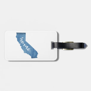 Californisch huis met houtnerf bagagelabel