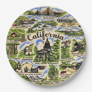Californische attracties papieren borden bordje