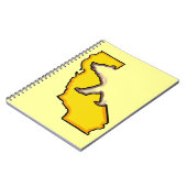 Californische beer, symbool gele laptop notitieboek (Linkerzijde)