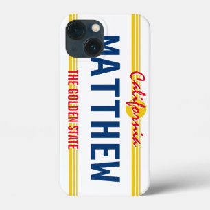 Californische bord retro stijl aangepaste naam iPhone 13 mini hoesje