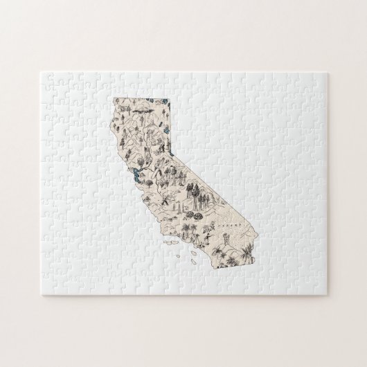 Californische Californische kaart van het Afbeeld Legpuzzel (Horizontaal)