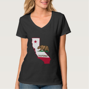 Californische contour en vlag t-shirt